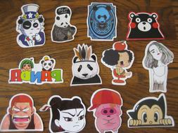 Graffiti Luggage Vinyl Pig Panda Bear Oriental Girl