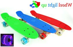 Cruiser Style Plastic Complete Deck With Wheel Light Up