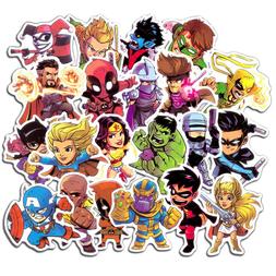 50 Waterproof Super Hero Stickers For MARVEL DC Graffiti Sti