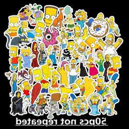 50pcs/Lot The Simpsons Vinyl Stickers for Truck/Skateboard/L