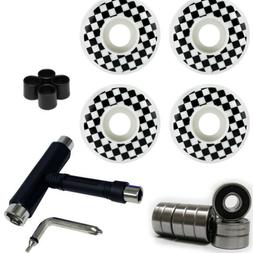 Checker Wheels With Abec 7 Bearings, Spacers, And Skate Tool