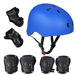 7prcs Protective Gear Helmet Knee Pads Adult Kids Set Cyclin