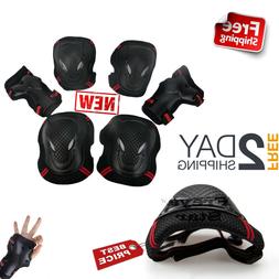BMX Bike Knee Pads and Elbow Pads with Wrist Guards Protecti