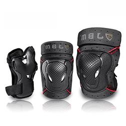 JBM Adult BMX Bike Knee Pads and Elbow Pads with Wrist Guard