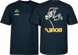 Skeleton Skateboard T Shirt Navy Xxl