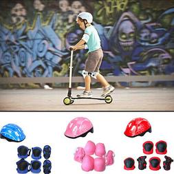 US Girl Skating Protective Helmet Gear Set Kid Elbow Knee Pa