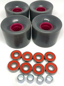 Cruiser Wheels 60x45mm + Abec Bearings Set + Spacers