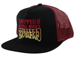 S Snapback Hat Black Red