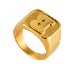 S Capital B Gold Stainless Steel Ring $30