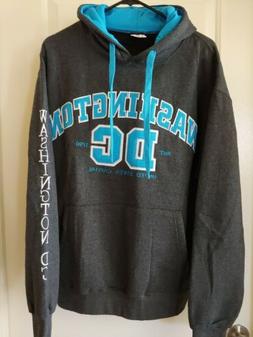 Washington DC Charcoal Blue Hoodie Sweatshirt Embroidered Le