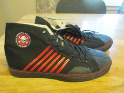 Draven Duane Peters Hi-Top Shoes Black and Red Stripe  New &