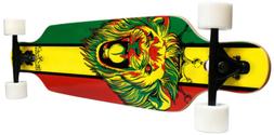 KROWN ELITE LONGBOARD RASTA LION 8-ply Maple Drop Through Sk