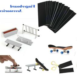 Fingerboard Finger Skate Board Park Ramp Parts & Uncut Black