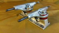 Trucks Pair Size 129 7.5 Inch Wide Orange Red No Nuts