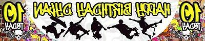 2 x Personalised Skate Board Ramp Birthday Banner