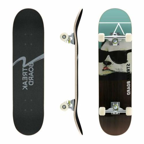 31'' X 8'' Skateboard W/ White Wheels For Teens - Panda