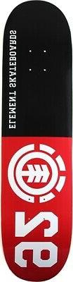 ELEMENT 92 CLASSIC SKATE DECK-8.0 BLK/RED/WHT w/MOB GRIP