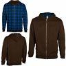 S Brown Full Zip-up Hoodie Hoody Hooded Sweater Jacket Mens 