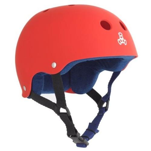 Triple Eight Helmet with Sweat Saver Liner, United Red Rubbe