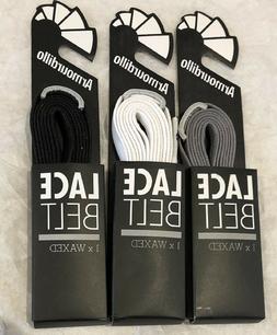 Shoelace Belts Gray, White & Black