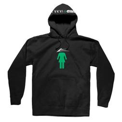 S Men's Black Flare Pullover Hoody Jumper