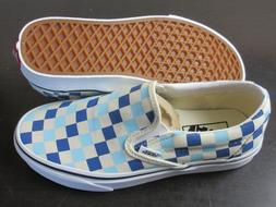 Vans Mens Classic Slip on Checkerboard Blue Topaz White Skat