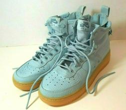 New NIKE AIR SF AF1 Athletic Sneakers Shoes Boys 4Y Blue Lea