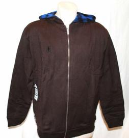 Davie Reversible Hoodie Jacket Brown & Blue Plaid Mens Large