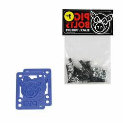 Hardware 1" Black Phillips With Pig 1/8" Blue Riser Pads