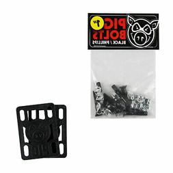 Hardware 1" Black Phillips With Pig 1/8" Black Riser Pads