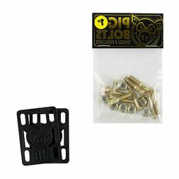 Hardware 1" Gold Phillips With Pig 1/8" Black Riser Pads