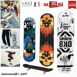 Black + Blue Complete Skateboard Maple Youth Beginner Men&wo