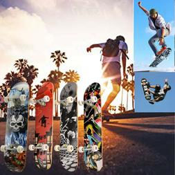 Complete Wheel Truck Maple Deck Solid Longboard Youth