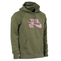 Nike SB Icon Hoodie Olive Green/Pink Men's Size XXL AQ9565-2