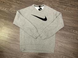 Ing Big Swoosh Grey Black Crewneck Sweatshirt M New Cj9051-0