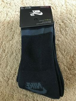 Ing Dri-fit Crew Socks Sx5760-010 Black Gray Pack Of 3 Pair