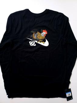 Ing Rooster Swoosh Ls Black Shirt Mens Sz Small 940257 010