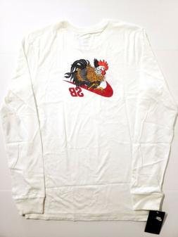 Ing Rooster Swoosh Ls White Shirt Mens Sz Medium 940257 100