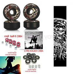 Grip Tape & Skulls Pattern Wheel + Abec-9 Bearings + Spacers