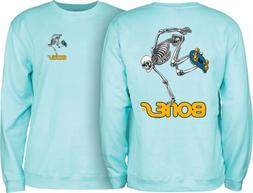 Crew Sweatshirt Skateboard Skeleton Mint Green