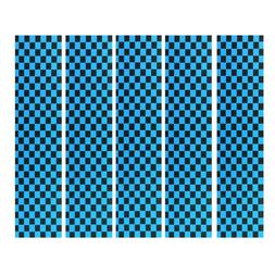 Deck Grip Tape Blue Checker Design 33" X 9" Total 5 Pack Set