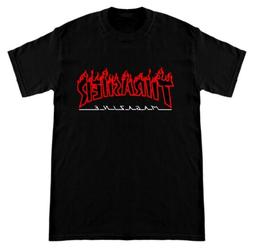 Fashion Red Letter Blk Thrasher Magazine Outlined T-shirt Ki