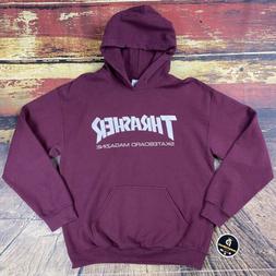 Magazine Hoodie Sweatshirt - Faded Maroon Skate Men's Medium