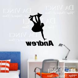 Skateboarding Skater Wall Room Custom Boy Name Vinyl Decal S