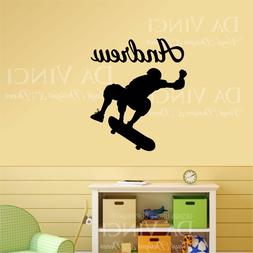 Skateboarding Skater Wall Room Custom Boy Name Vinyl Decal S