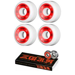 Wheels 52mm 100's White With Reds Bearings