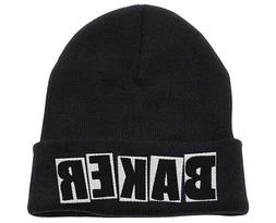 S Bold Brand Logo Black / White Beanie Hat