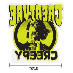 S Creepy Logo Sticker Diecut Decal 4" X 3.75" Green Monster