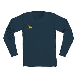 S Mark Gonzales Og Bird Embroidered Blue Longsleeve T-shirt