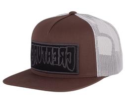 S Reverse Patch Brown / White Mesh Trucker Snapback Hat